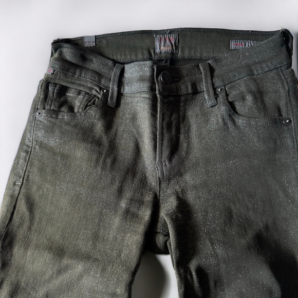 Citizens of Humanity Avedon Slick Skinny Leg in Green Shimmer - Picture 5 of 9